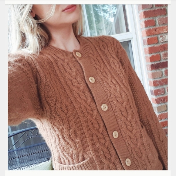 La Fressange Brown Wool Cardigan 